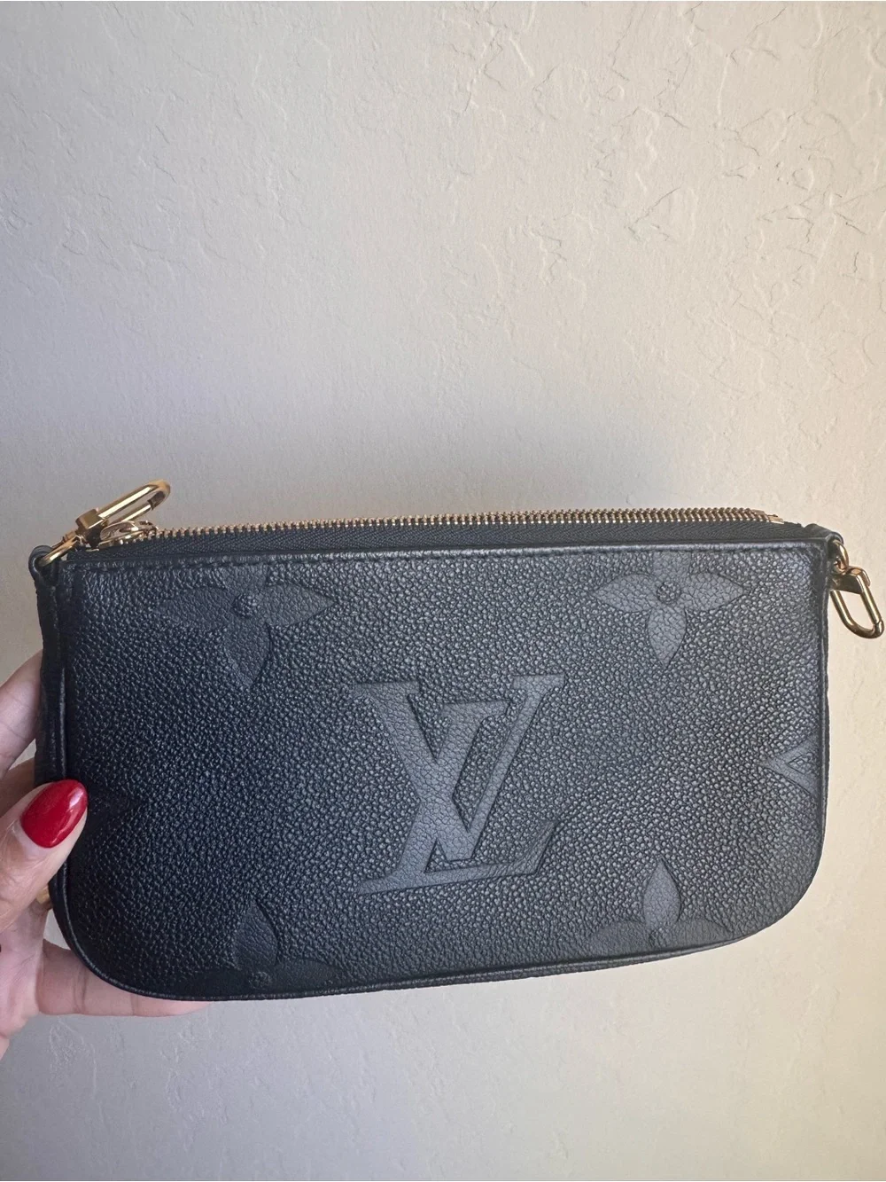 Louis Vuitton Multi Pochette Accessoires Small Pouch Black Monogram Empreinte